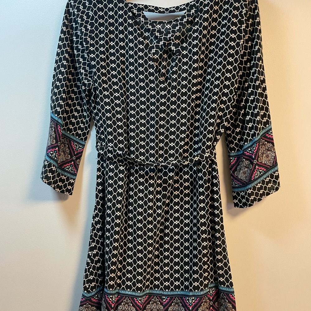 Cute  Black and White Multi Patterned Umgee Dress